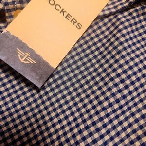 Dockers Men Shirt Large Blue And White